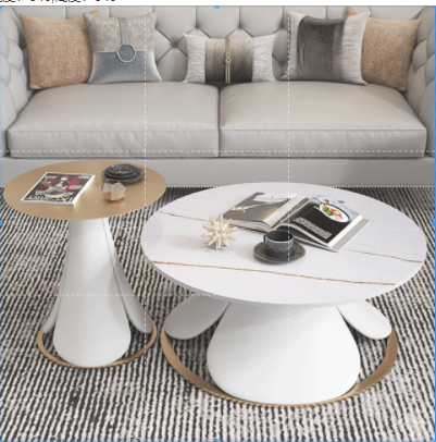 Aktueller Firmenfall über Baumwollflanell-modernes Gewebe Sofa Set With Plush Cushions