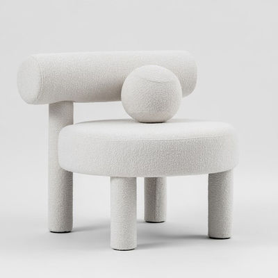 Fabric Leisure Chair White Flannelette Children'S Chair Simple Leisure Chair