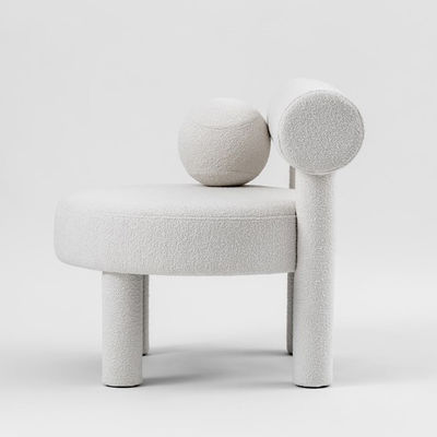Fabric Leisure Chair White Flannelette Children'S Chair Simple Leisure Chair