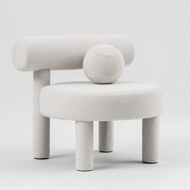 Fabric Leisure Chair White Flannelette Children'S Chair Simple Leisure Chair